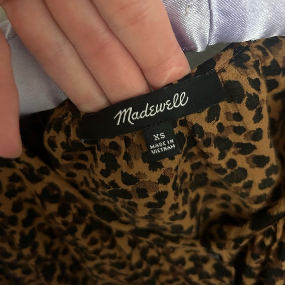 Madewell 100% cotton Leopard Print Puff Sleeve Blouse - Picture 5 of 8